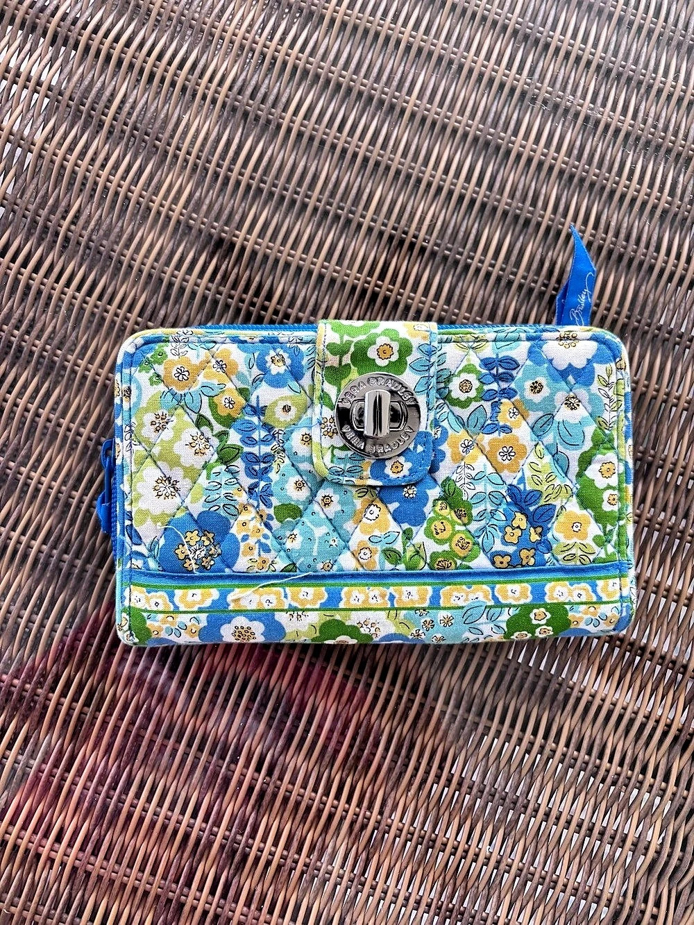 Vera Bradley Floral Wallet in Blue & Green